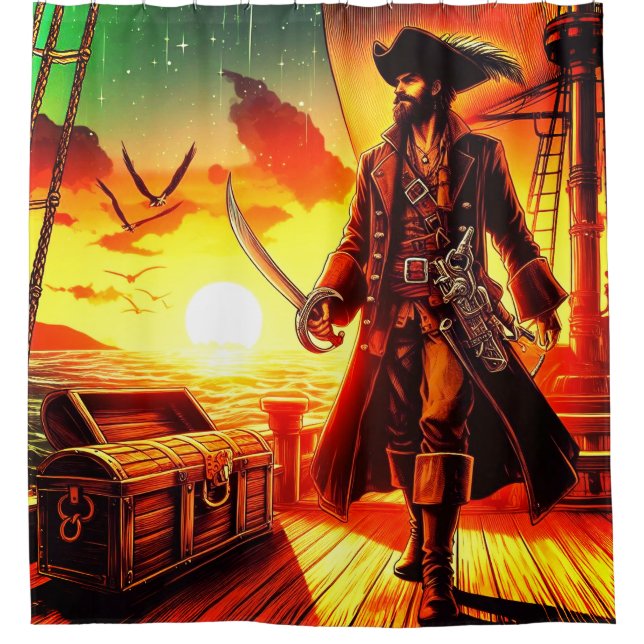 Pirate Shower Curtain (Front)