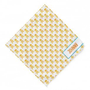 Pirate Silhouette Crossbones Colorful Kids NAME Bandana