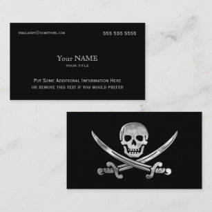 Pirate Business Cards Templates Zazzle Pirate Silver Business Card