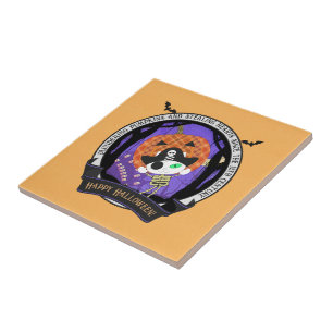 Pirate skeleton cat Ceramic Tile