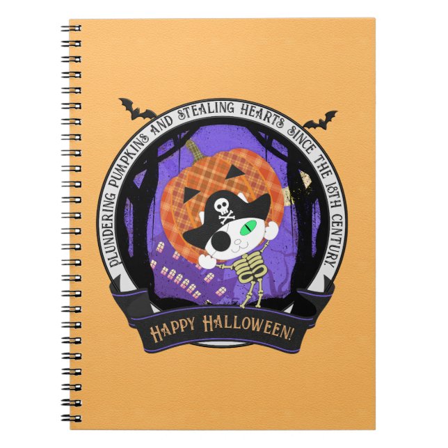 Pirate skeleton cat notebook (Front)