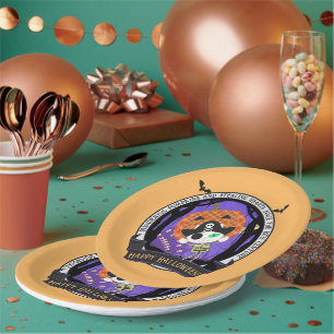 Pirate Skeleton Cat Paper Plates