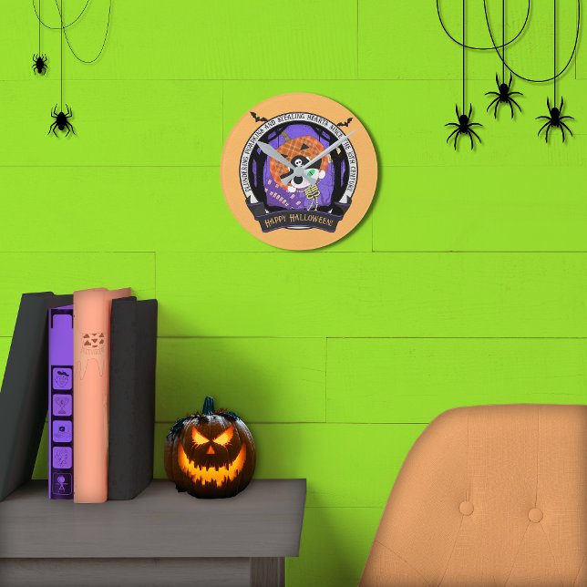 Pirate skeleton cat Wall  Round Clock (Pirate skeleton cat Wall Round Clock)