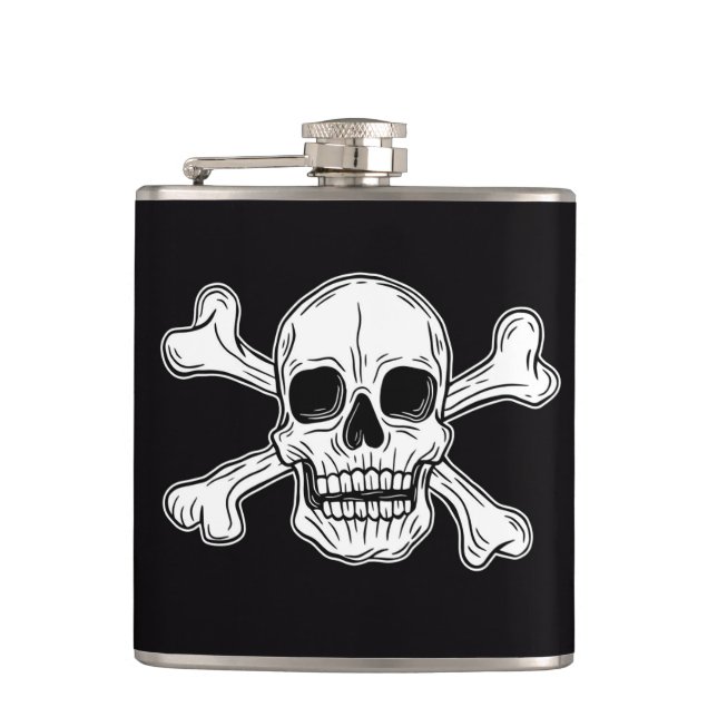 Pirate skeleton  Flag Flask (Front)