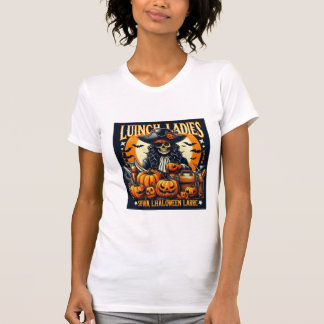 Pirate Skeleton Halloween T-Shirt with Pumpkins - 