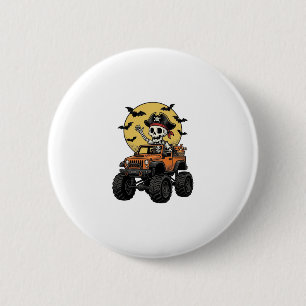 Pirate Skeleton Monster Truck Halloween Design_1 Button
