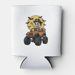 Pirate Skeleton Monster Truck Halloween Design_1 Can Cooler