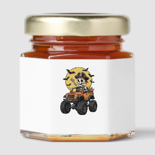 Pirate Skeleton Monster Truck Halloween Design_1 Honey Jar Favors