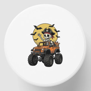 Pirate Skeleton Monster Truck Halloween Design_1 Mini Candle Favors