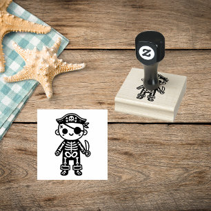 Pirate Skeleton Rubber Stamp