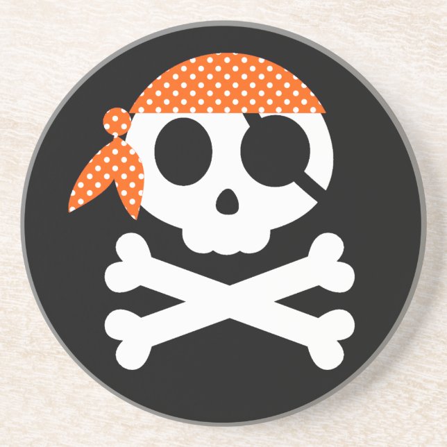 Pirate Skeleton Skull Bandanna Coaster (Front)