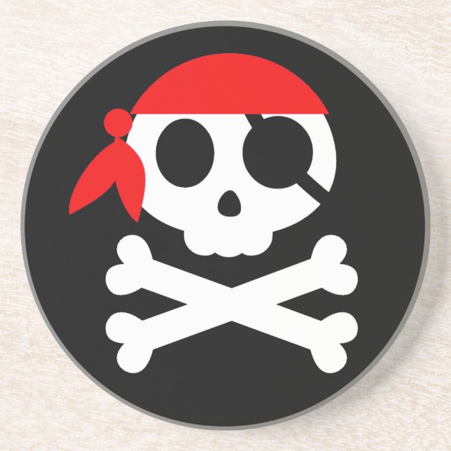 Pirate Skeleton Skull Bandanna Coaster (Front)