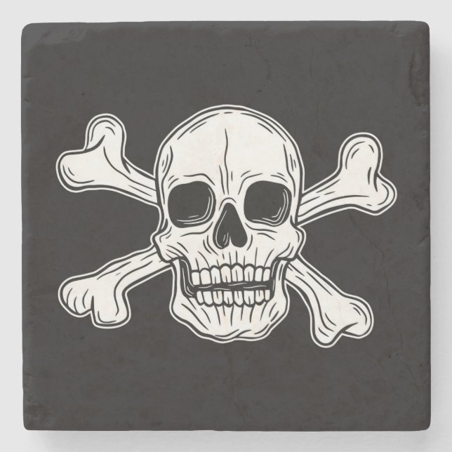 Pirate skeleton  stone coaster (Front)