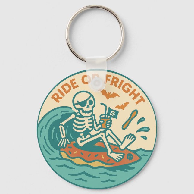 Pirate Skeleton Summer Spooky Keychain (Front)