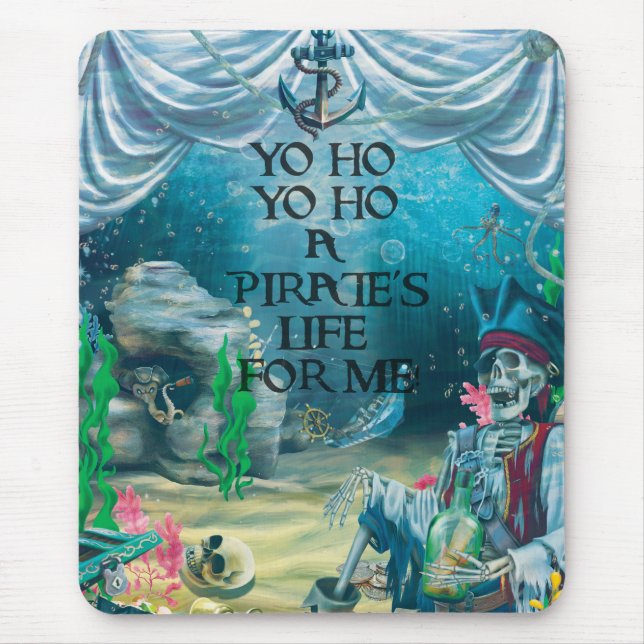 Pirate Skeleton Treasure Under the Sea Mouse Pad (Front)