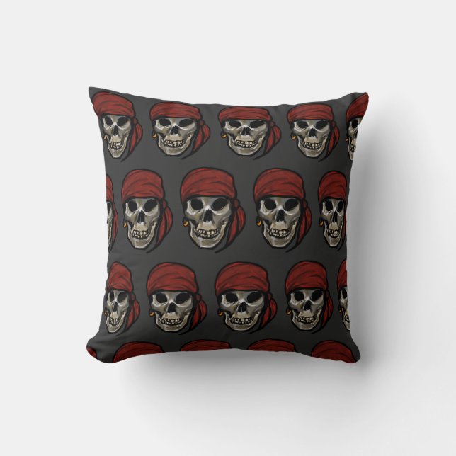 PIRATE SKELETONS THROW PILLOW (Front)