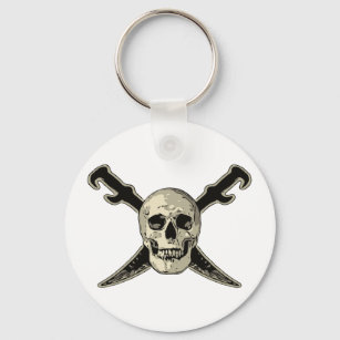 Pirate (Skull) - 2.25" Basic Button Keychain Keychain