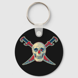 Pirate (Skull) - 2.25" Basic Button Keychain Keychain