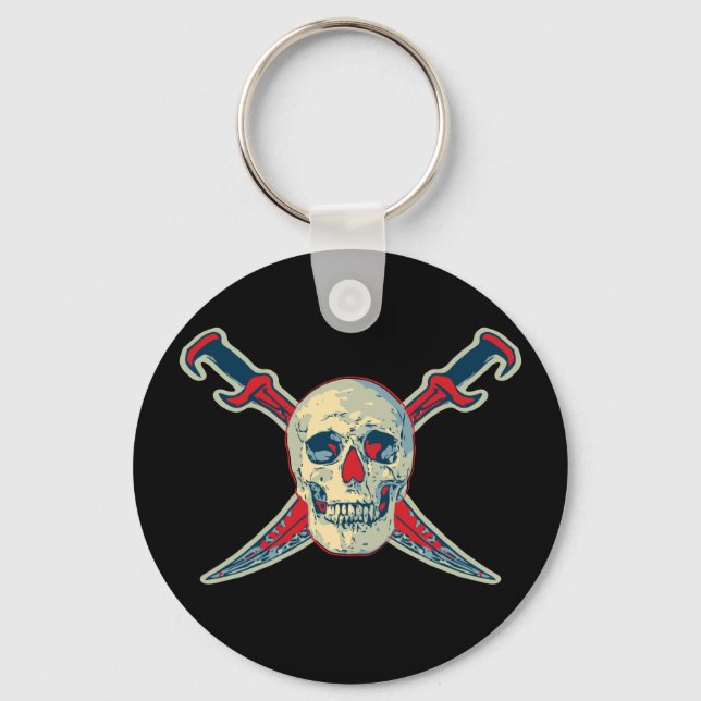 Pirate (Skull) - 2.25" Basic Button Keychain Keychain (Front)