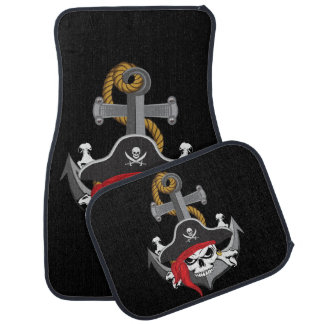 PIrate Skull Anchor Car Mat