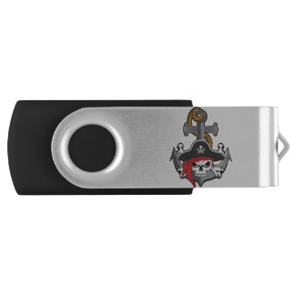 Pirate Skull Anchor Flash Drive