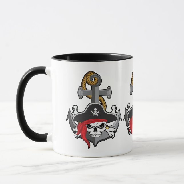Pirate Skull Anchor Mug (Left)