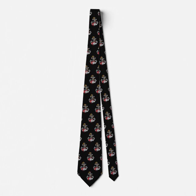 Pirate Skull Anchor Neck Tie (Front)
