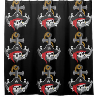 Pirate Skull Anchor Shower Curtain