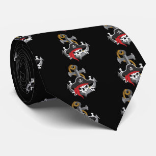 Pirate Skull Anchor Tie