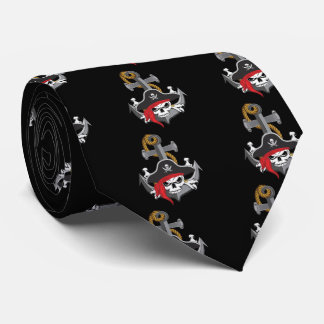 Pirate Skull Anchor Tie