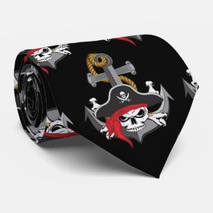 Pirate Skull Anchor Tie
