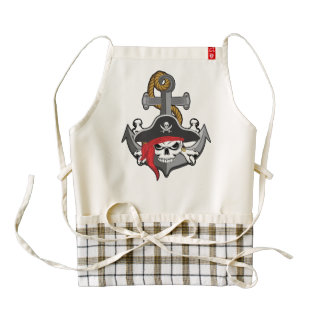 Pirate Skull Anchor Zazzle HEART Apron