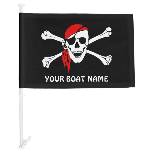 Pirate Skull and Bones Custom Boat Car Flag (Front)