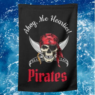 Pirate Skull and Bones Custom  House Flag