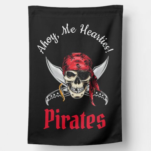 Pirate Skull and Bones Custom  House Flag