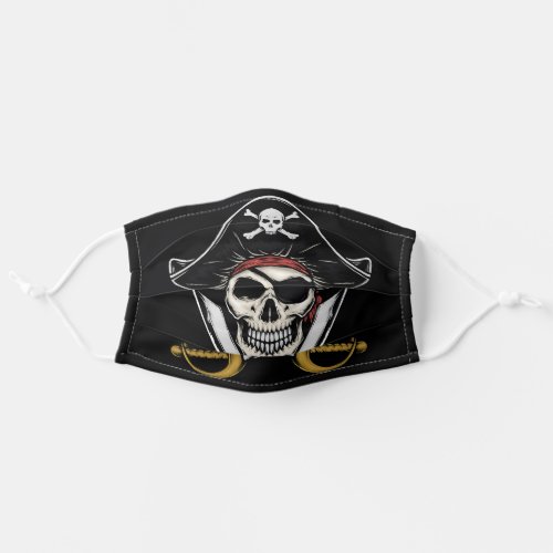 Pirate Skull and bones eye patch Boys Adult Cloth Face Mask