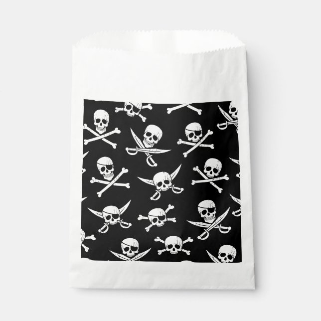 PIRATE SKULL AND BONES FAVOR BAG (Front)