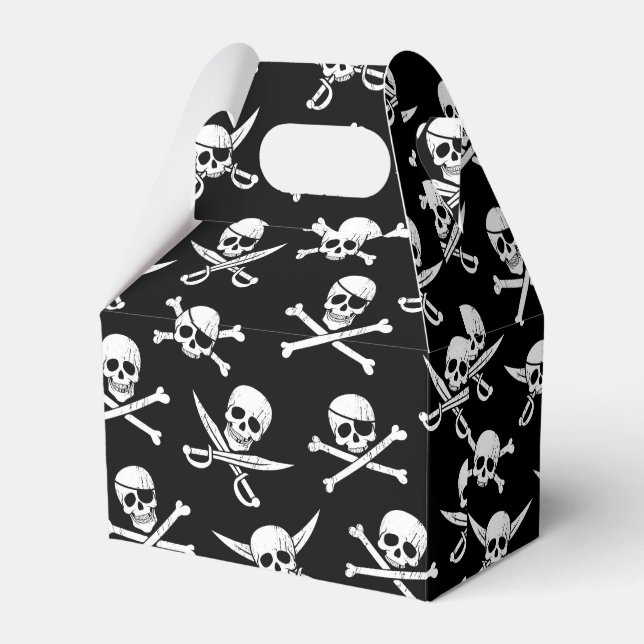 Pirate Skull and bones Favor Boxes (Front Side)