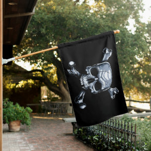Pirate Skull and Bones House Flag