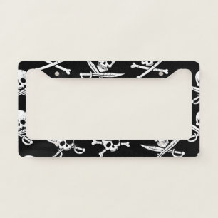 Pirate Skull and Bones License Plate Frame
