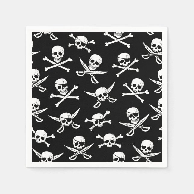 Pirate Skull and Bones Napkins (Front)