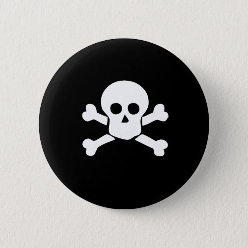 Pirate Skull and Cross bones button