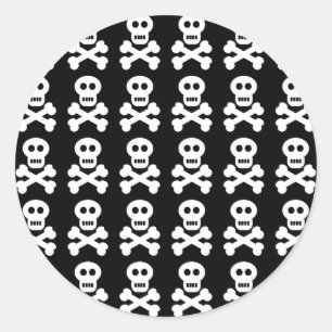 Pirate Skull and Cross Bones Classic Round Sticker