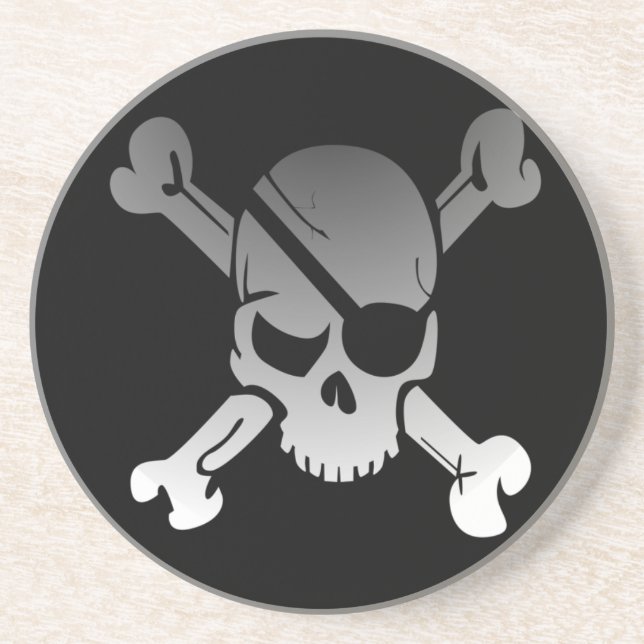 Pirate Skull and Cross Bones Drink Coaster (Front)