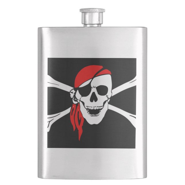 Pirate Skull and cross bones Flask (Front)