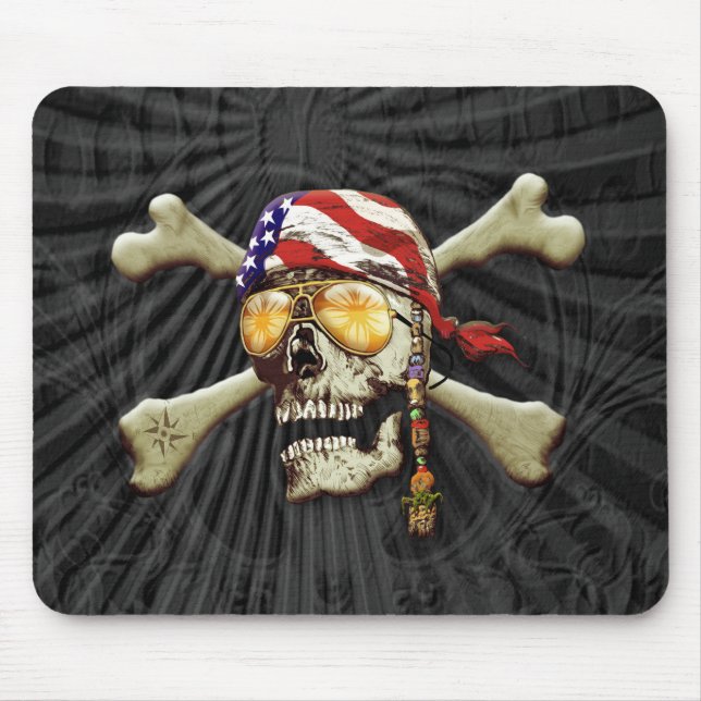 Pirate Skull and Cross Bones Mouse Pad (Front)