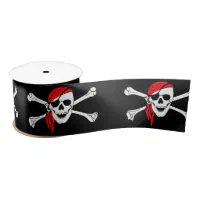 Pirate Skull and Sword Crossbones (TLAPD) Grosgrain Ribbon