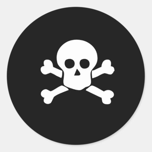 Pirate skull and cross bones sticker for kids