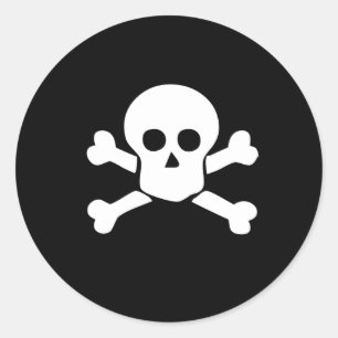 Pirate skull and cross bones sticker for kids