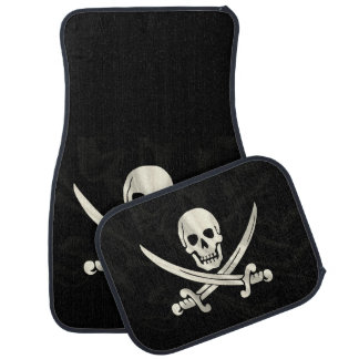 Pirate Skull and cross swords car mats